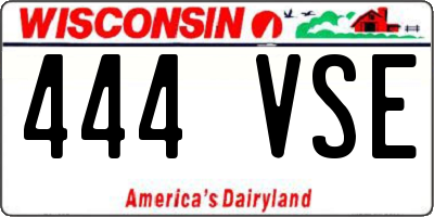WI license plate 444VSE