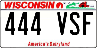 WI license plate 444VSF