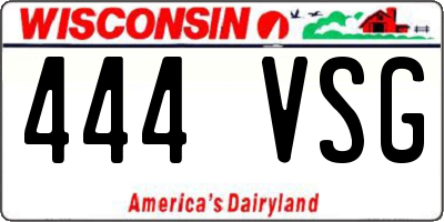WI license plate 444VSG