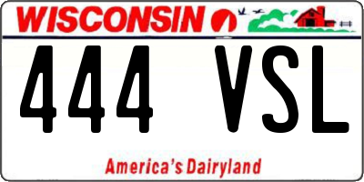 WI license plate 444VSL