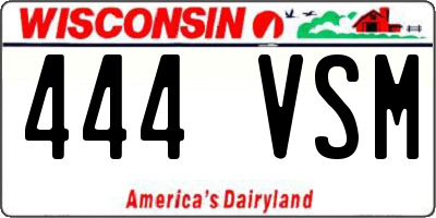 WI license plate 444VSM