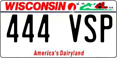 WI license plate 444VSP