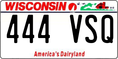 WI license plate 444VSQ
