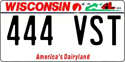 WI license plate 444VST