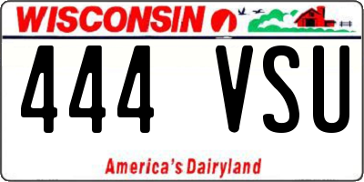 WI license plate 444VSU