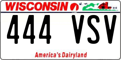 WI license plate 444VSV