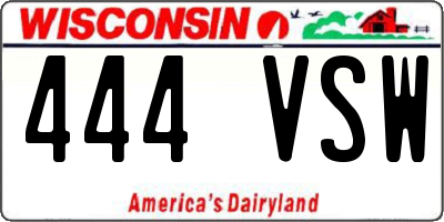 WI license plate 444VSW