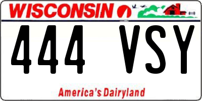 WI license plate 444VSY