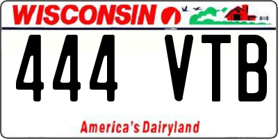 WI license plate 444VTB