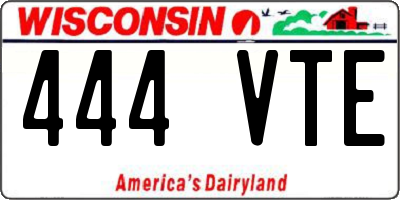 WI license plate 444VTE