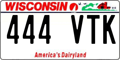 WI license plate 444VTK