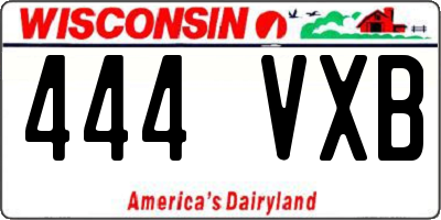 WI license plate 444VXB