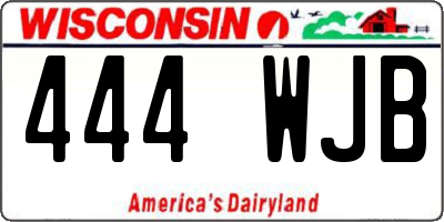 WI license plate 444WJB