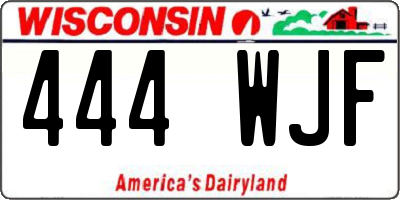 WI license plate 444WJF