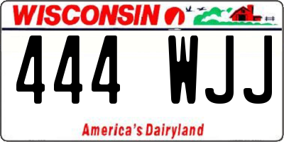 WI license plate 444WJJ