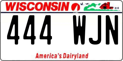 WI license plate 444WJN