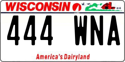 WI license plate 444WNA