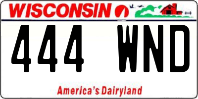 WI license plate 444WND