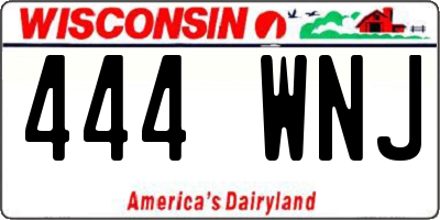 WI license plate 444WNJ