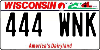 WI license plate 444WNK