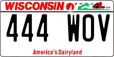 WI license plate 444WOV