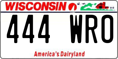 WI license plate 444WRO