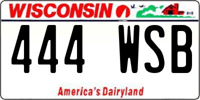 WI license plate 444WSB
