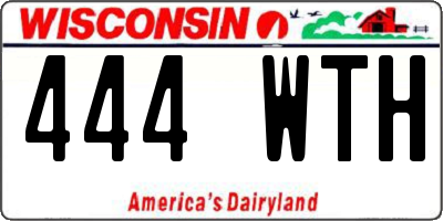 WI license plate 444WTH