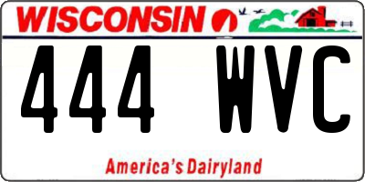 WI license plate 444WVC