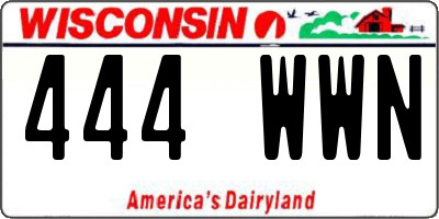 WI license plate 444WWN