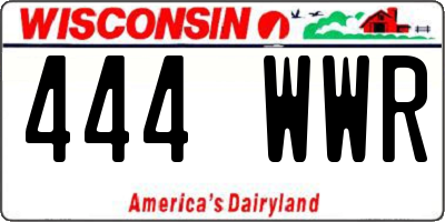 WI license plate 444WWR