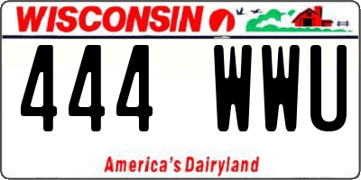 WI license plate 444WWU