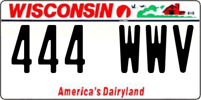 WI license plate 444WWV