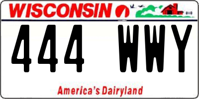 WI license plate 444WWY