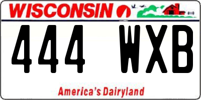 WI license plate 444WXB