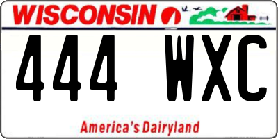 WI license plate 444WXC