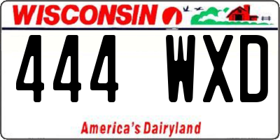 WI license plate 444WXD