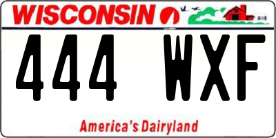 WI license plate 444WXF