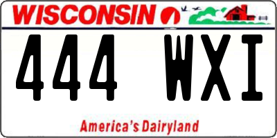 WI license plate 444WXI