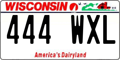 WI license plate 444WXL