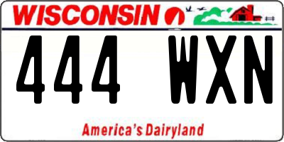 WI license plate 444WXN