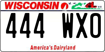 WI license plate 444WXO