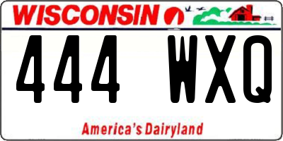 WI license plate 444WXQ