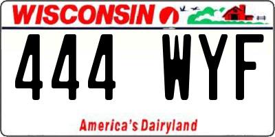 WI license plate 444WYF
