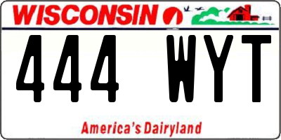 WI license plate 444WYT