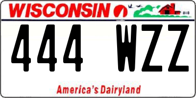 WI license plate 444WZZ