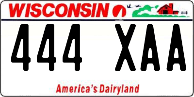 WI license plate 444XAA