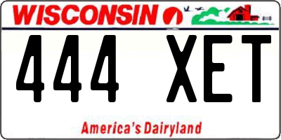 WI license plate 444XET