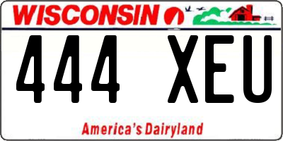 WI license plate 444XEU