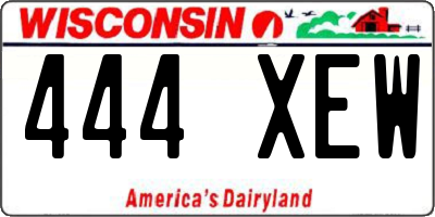 WI license plate 444XEW
